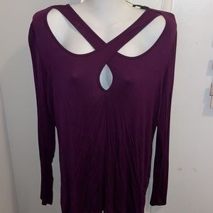 Forever 21 Wine Colored Cris Cross top 1X